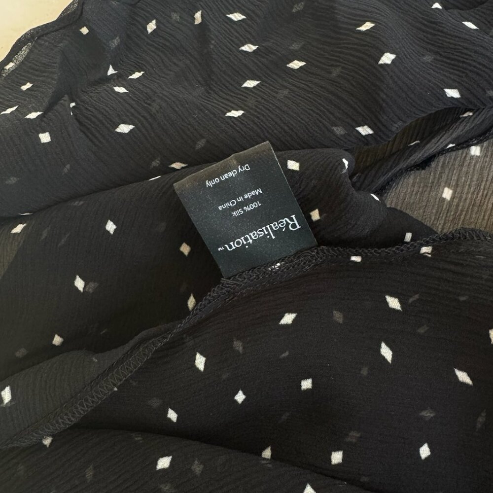 Realisation par the lila dress in black polka dot maxi dress with sheer sleeves - Picture 5 of 7